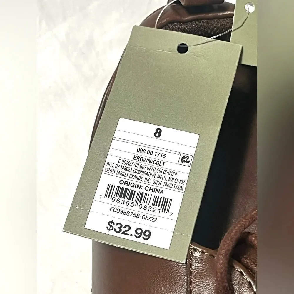 Goodfellow Brown Faux Leather Lace Up Men's Business Professional Shoes 8 NWT